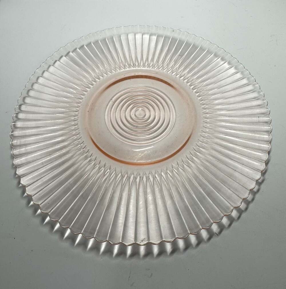 Vintage MacBeth-Evans Petalware Pink Depression Glass 10.5-inch Dinner Plate